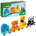 LEGO DUPLO Dierentrein met Olifant, Tijger, Panda en Giraf, Educatief Speelgoed voor Kinderen vanaf 1,5 Jaar, Origineel Baby Cadeau Idee 10955