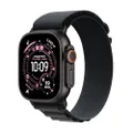 Apple Watch Ultra 3 GPS + Cellular 49 mm Premium Smartwatch für Lauftraining und Kombinationssport mit robustem Titangehäuse in Schwarz und Alpine Loo