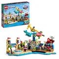 LEGO 41737 Friends Strandpretpark, Geavanceerde Kermis Set met Technic Elementen, Dolfijn, Schildpad en Zeepaard Draaimolen en Golf Machine, Speelgoed