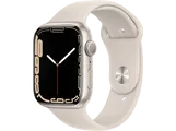 Apple Watch Series 7, GPS, 45 mm, Caja de aluminio Blanco estrella, Correa deportiva color estrella