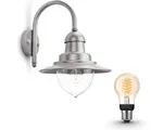 Philips Hue Raindrop Wandlamp voor Buiten (Zink) - Buitenlamp - E27 - Warmwit Licht - Hue White Filament