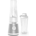 BOSCH Standmixer VitaPower Serie 2 MMB2111T, Mini-Mixer, 0,6l ToGo, 40.000 U/Min, weiu00df, 450 W, ToGo Flasche aus Tritan, Trinkdeckel, 4 Klingen, Ma