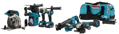 Makita DLX7020TX1 18V Combiset 2x 5,0 Ah accu met snellader