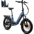 TTGO E-Bike Klapprad 20 Zoll, Fully, Vollfederung, 70Nm, 3,0'' Fatbike, Lockout-Federgabel, 7 Gang SHIMANO, Kettenschaltung, Heckmotor, 720 Wh, (Softt