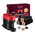Nespresso Vertuo Pop + 50 kapslar, kompakt kaffemaskin från Krups, kryddig röd, 560 ml