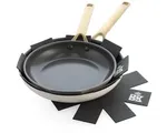 BK Sublime Koekenpannenset 4-delig - 24/28cm - PFAS-vrije antikleeflaag - Pannenset inductie - Keramische pan - Ovenbestendig tot 220°C - Gouden stain