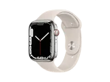 Apple Watch Series 7 GPs + Cellular - Stainless Steel Kast Silver 45mm Sportbandje Starlight (mkjv3nf/a)