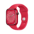 Apple Watch Series 8 (GPS + Cellular, 45mm) Smartwatch con cassa in alluminio (PRODUCT) RED con Cinturino Sport (PRODUCT) RED - Regular. Fitness track