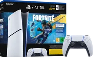 PlayStationu00a05 Slim Digital Edition Fortnite Set + Zusu00e4tzlicher Controller Weiu00df