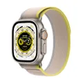Apple Watch Ultra + Cellular, boîtier Titane 49mm avec Boucle Trail Jaune / Beige Taille S/M