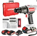 HYCHIKA 18V accuschroevendraaierset, accu-boormachine met 2.0 Ah-accu, klopboormachine max. 45 Nm, 2 snelheden, 21 + 3 koppels, accuboormachine met 53