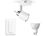 Philips Hue Meranti Opbouwspot (Wit) - Warmwit Licht - Incl. Hue Dimmer Switch - Wandspot of Plafondspot met 1 Lichtpunt - GU10 - Hue White