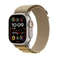 Apple Watch Ultra 2 GPS + Cellular 49 mm Sportwatch con robusta cassa in titanio Naturale e Alpine Loop Sahara - Large. Fitness tracker, GPS di precis