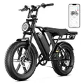 SISIGAD E Bikes Mountainbike Fatbike 20 Zoll Elektrofahrrad Herren Damen Elektro Fahrrad mit LCD Display und App, E Fatbike 36V 13Ah Batterie 250W Mot