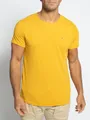 Tommy Hilfiger T-shirt in geel voor Heren, Maat: S. TJM Slim Jasper C nek
