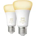 Philips Lighting Hue Kit 2 lampadine LED 871951432824200 ERP: F (A &#8211; G) Hue White Ambiance E27 Dopelpack 2x570lm60W E27 12 W Da bianco caldo a b
