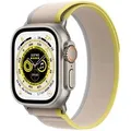 Apple Watch Ultra + Cellular 49mm Titanium Case met Geel/Beige Loop Maat S/M