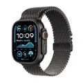 Apple Watch Ultra 2 GPS + Cellular 49 mm Sportwatch con robusta cassa in titanio Nero e Loop in maglia milanese Nero - Medium. Fitness tracker, GPS di