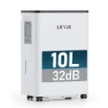 OKYUK Elektrische luchtontvochtiger, 10 liter, met digitale luchtvochtigheidsweergave, luchtontvochtiger voor thuis, 30 m², met automatische uitschake