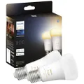 Philips Lighting Hue Kit 2 lampadine LED 871951432824200 ERP: F (A &#8211; G) Hue White Ambiance E27 Dopelpack 2x570lm60W E27 9 W Da bianco caldo a bi