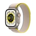 Apple Watch Ultra (GPS + Cellular, 49mm) Smart watch - Titanium Case with Yellow/Beige Trail Loop - M/L. Fitness Tracker, Precision GPS, Action Button