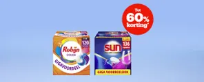 Tot 60% korting op o.a. Robijn, Sun & Glorix