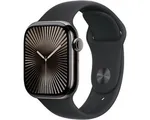 Apple Watch Series 10 - Wifi + 4G - 42mm - Slate Titanium Case met Zwart Sportbandje - M/L