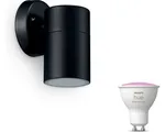 Philips Hue Kylis Wandlamp voor Buiten Neerwaarts (Zwart) - Buitenlamp - GU10 - Wit en Gekleurd Licht - Hue White and Color Ambiance