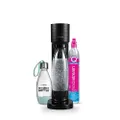 SodaStream GAIA Sprudelwassermaschine | Pack 1 Flasche 1 l + 1 Flasche 0,5 l spülmaschinenfest + 1 Gasnachfüller 60 l zum Anstecken | Schwarz [Amazon 