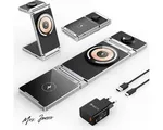Mrs. Jones Draadloze oplader 3-in-1 zinklegering opvouwbaar magnetisch laadstation [compatibel Magsafe oplader] voor iPhone 15/14/13/12 serie AirPods 