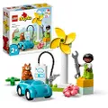 LEGO DUPLO Vindkraftverk och elbil Byggsats för Barn, Byggleksak med Stora Byggklossar, Pedagogiska Leksaker för Pojkar och Flickor, Leksaksbil, Från 