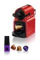 Krups Nespresso Inissia röd, kaffebryggare, kaffemaskin för kaffe, automatisk kompakt, tryck 19 bar YY1531FD