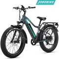 JOBOBIKE E-Bike Mountainbike 26x4.0 Zoll Damen/Herren Mountainbike Robin, 624Wh, Fatbike, bis 130km, 7 Gang Shimano, Kettenschaltung, Heckmotor, 624 W