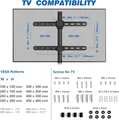 Tv-vloerstandaard, voor 32 tot 65 inch, LED, LCD, OLED, voor platte en gebogen tv&#8217;s, ± 90 graden draaibaar, in hoogte verstelbaar, modern, hoog,