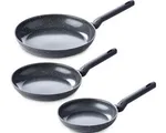 BK Universe Koekenpannenset 3-delig - 20/24/28cm - PFAS-vrije antikleeflaag - Pannenset inductie - Keramische pan - Ovenbestendig tot 160°C - Koudgree