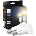 Philips Lighting Hue Kit 2 lampadine LED 871951429125600 ERP: F (A &#8211; G) Hue White Ambiance E27 Doppelpack 2x1100lm 75W E27 11 W Da bianco caldo 