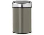 Brabantia Touch Bin Prullenbak - 3 liter - Platinum / Matt Steel deksel