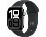 Apple Watch Series 10 - Wifi - 42mm - Zwarte Aluminium Case met Zwart Sportbandje - S/M