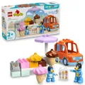 LEGO DUPLO Bluey: Een IJsje Halen met Bluey Speelgoed voor Peuters - Bouwpakket voor Kinderen met Speelgoed Auto, IJskraam en 2 Figuren met Bandit - C
