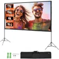 VEVOR Projektion Beamer Leinwand mit Ständer 120 Zoll HD 4K Outdoor Indoor Projektor Screen Schnelles Klappbare Tragbare Filmleinwand 16: 9 für Heimki