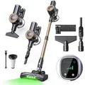 lubluelu Akku-Hand-und Stielstaubsauger P2 kabellos 6in1 Akkustaubsauger mit Geen LED 40KPA, 150 W, beutellos, 40000 Pa / V-fu00f6rmige, grou00dfe Ant