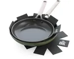 BK Sublime 2-delige koekenpannenset Ø 24/28cm - PFAS vrij - olive green - gouden stainless steel handgrepen - ovenbestendig tot 220°C