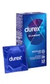 Durex Classic condooms – condooms met smalle pasvorm en extra glijgelcoating in hersluitbare zak, zwart, verpakking van 12 stuks