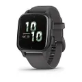 Garmin Venu Sq 2 - GPS Multisports connected horloge met AMOLED scherm en gezondheidstracker - Grijs met donkergrijze band - 40 mm kast Zwart
