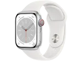 APPLE Watch Series 8 GPS 41mm Aluminiumboett i Silver &#8211; Sportband i Vit