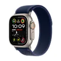 Apple Watch Ultra 2 GPS + Cellular 49mm Smartwatch, Sports Watch with Natural Rugged Titanium Case with Blue Trail Loop - S/M. Fitness Tracker, Precis