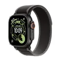 Apple Watch Ultra 3 [GPS + Cellular 49 mm] Montre connectée Course à Pied et Multisport avec boîtier Titane Noir et Boucle Trail Noir/Charbon. Communi