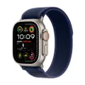 Apple Watch Ultra 2 GPS + Cellular 49 mm Natural Titanium Case met Blauwe Trail Loop M/L