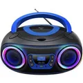Denver TDB-212BU CD-Player (Bluetooth, DAB+/FM Radio, MP3 via USB,& AUX, Musik Streaming über Bluetooth, CD-Player, Bluetooth, 2 x 18W Output, Batteri
