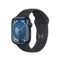 Apple Watch Series 9 (GPS, 41 mm) Smartwatch mit Aluminiumgehäuse und Sportarmband S/M in Mitternacht. Fitnesstracker, Blutsauerstoff und EKG Apps, Al